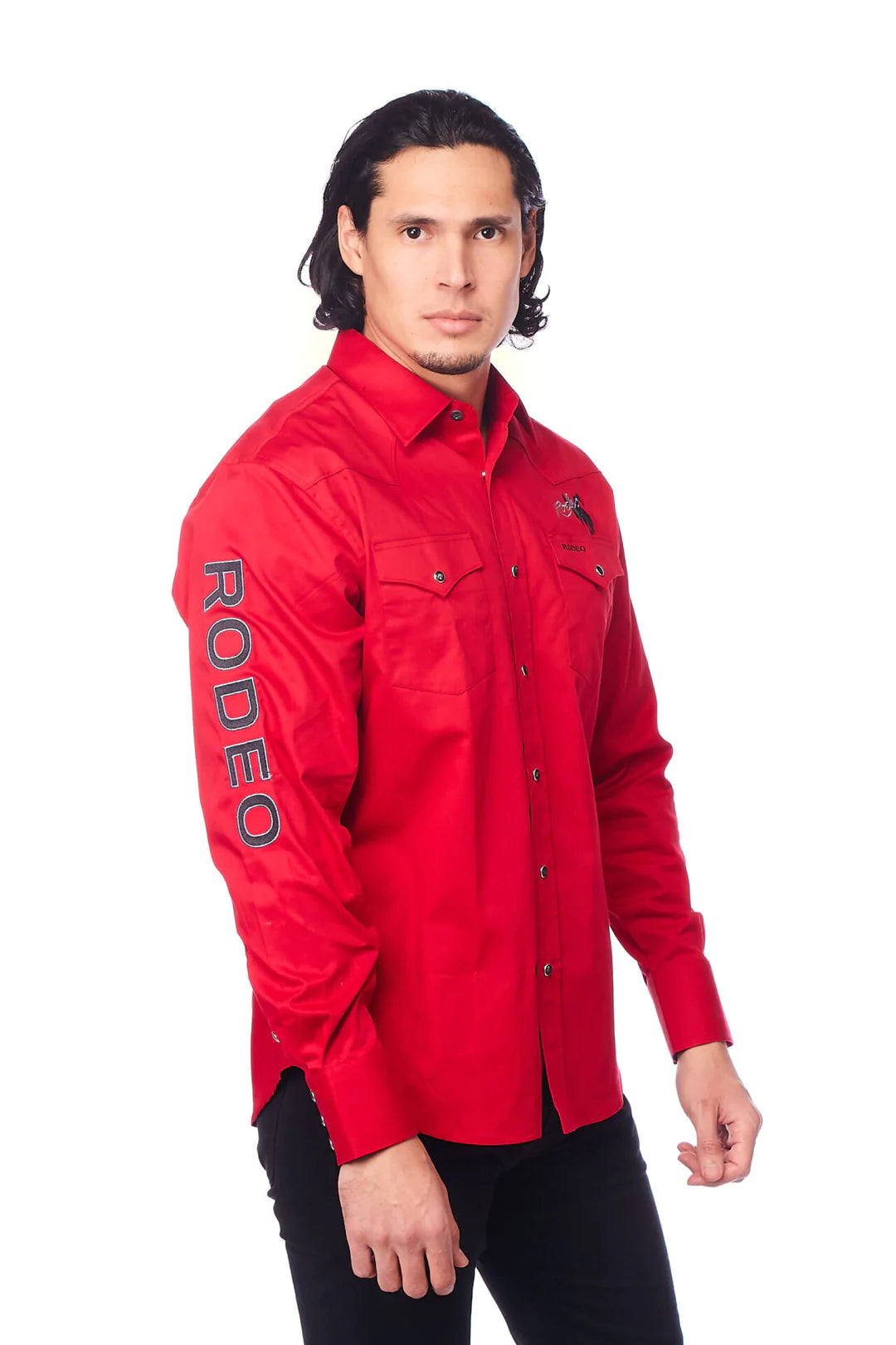 Minimal Timeless Relaxed T-shirts All Cotton Men's Red Western RODEO Shirt