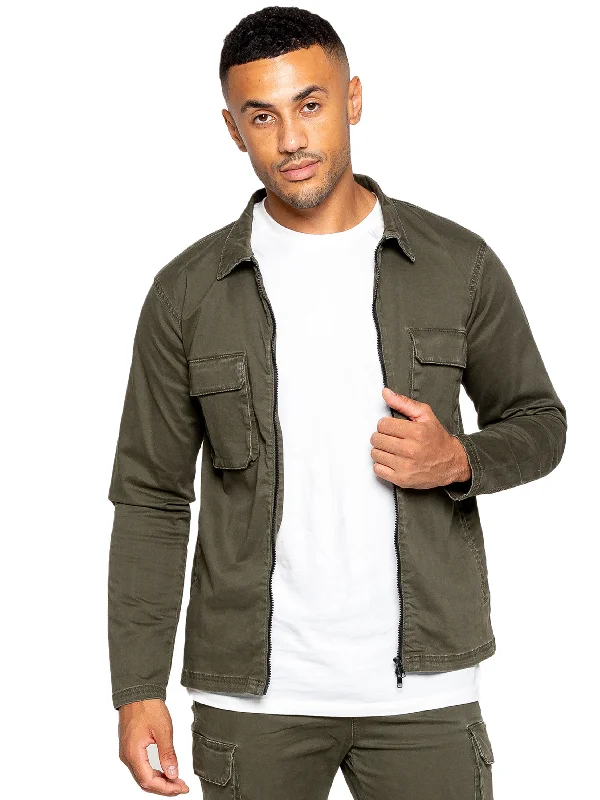 Retro Monochrome Trendy Pants Enzo | Mens Cargo Overshirt Jacket