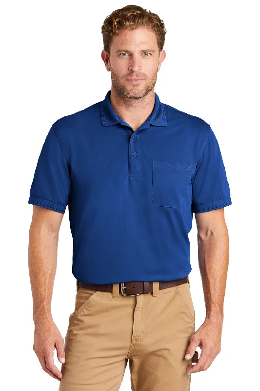 Polished Minimal Relaxed Styles CornerStone Mens Industrial Moisture Wicking Short Sleeve Polo Shirt w/ Pocket - Royal Blue Polished Minimal Relaxed Styles CornerStone Mens Industrial Moisture Wicking Short Sleeve Polo Shirt w/ Pocket - Royal Blue