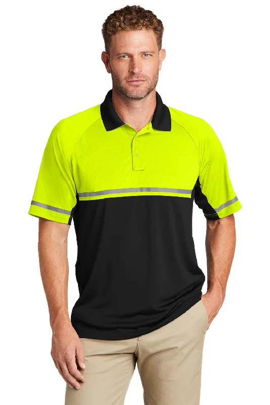 Contemporary Classic Stylish Casuals CornerStone Mens Enhanced Visibility Moisture Wicking Short Sleeve Polo Shirt - Safety Yellow/Black Contemporary Classic Stylish Casuals CornerStone Mens Enhanced Visibility Moisture Wicking Short Sleeve Polo Shirt - Safety Yellow/Black