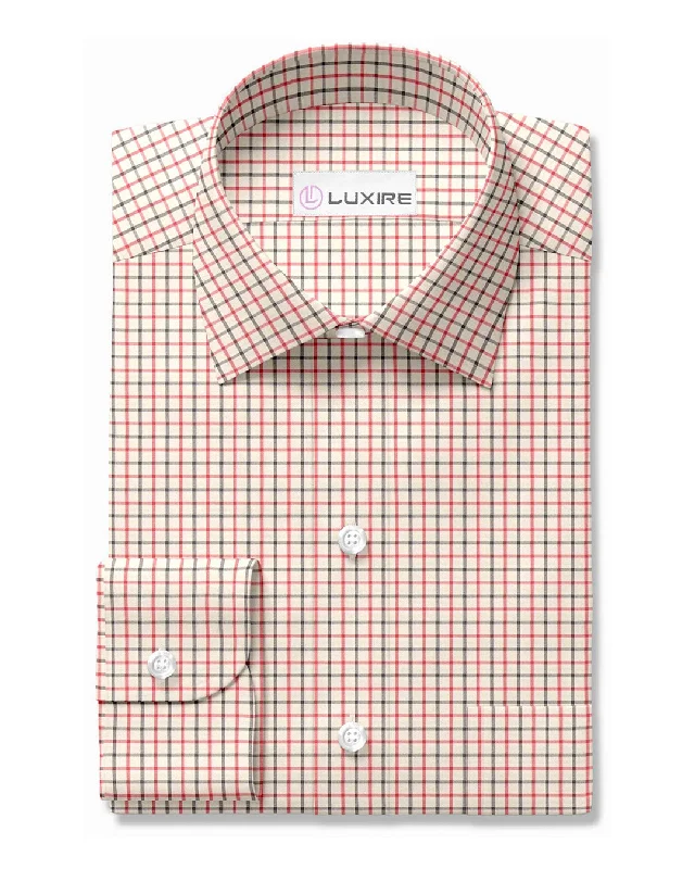 Smart Edge Fashion Pants Country Checks Red Black Cream