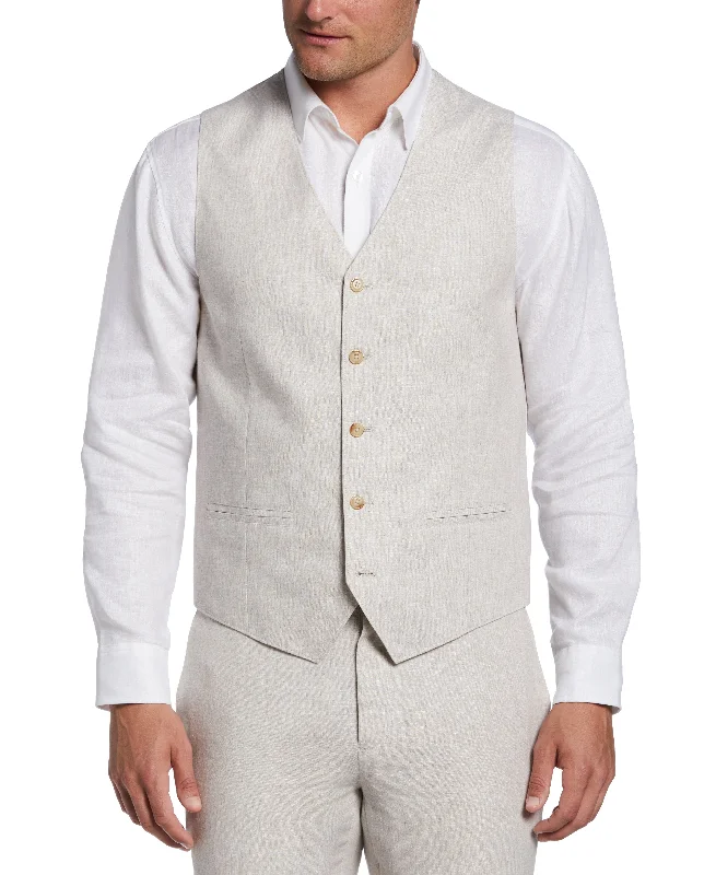 Sleek Rugged Winter Outfits Big & Tall Delave Linen Vest