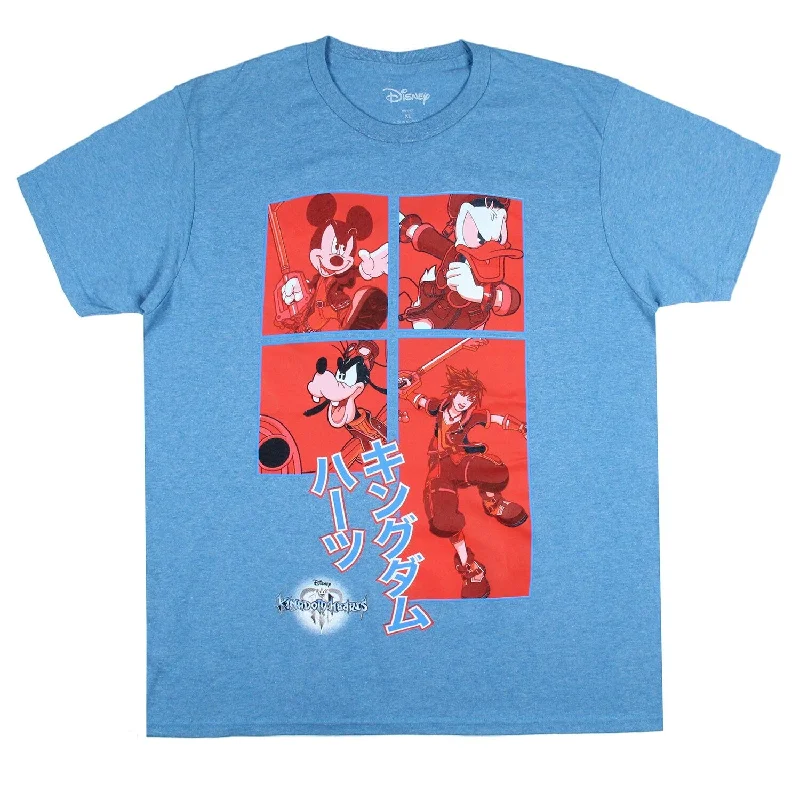 Urban Cool Everyday Apparel Disney Mens' Kingdom Hearts Characters In Action Grid Kanji T-Shirt Urban Cool Everyday Apparel Disney Mens' Kingdom Hearts Characters In Action Grid Kanji T-Shirt