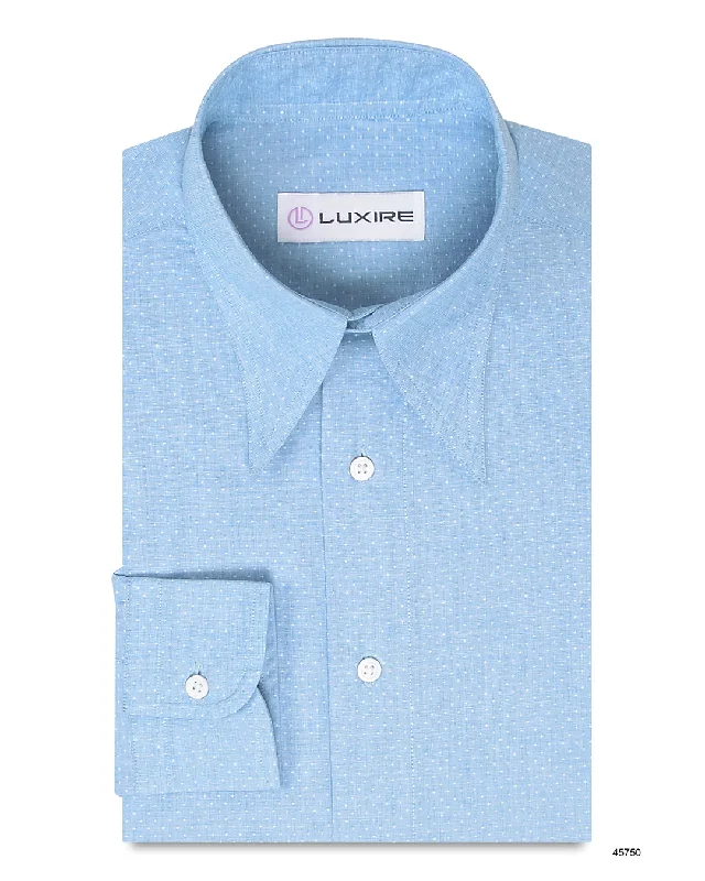 Heritage Cool Urban Fashion Dotted Pale Blue End on End
