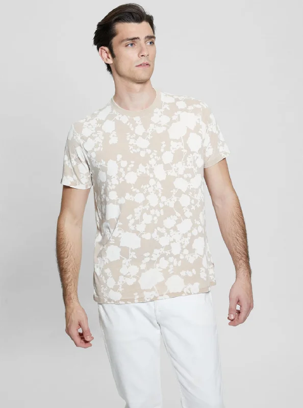 Heritage Relaxed Basic Essentials Eco Beige Floral Burnout T-Shirt