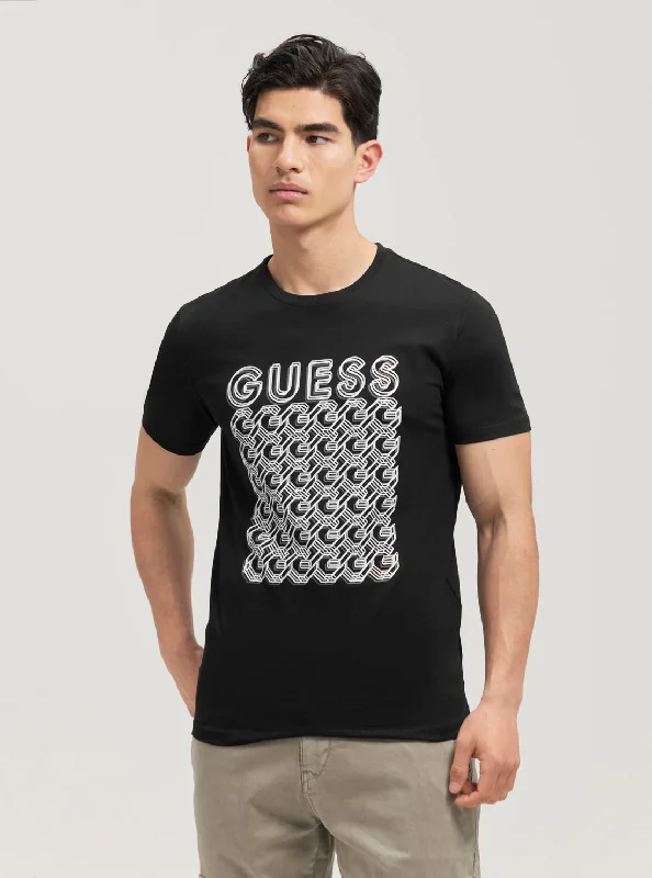 Chic Polished Fresh Outfit Eco Black Logo Chain T-Shirt