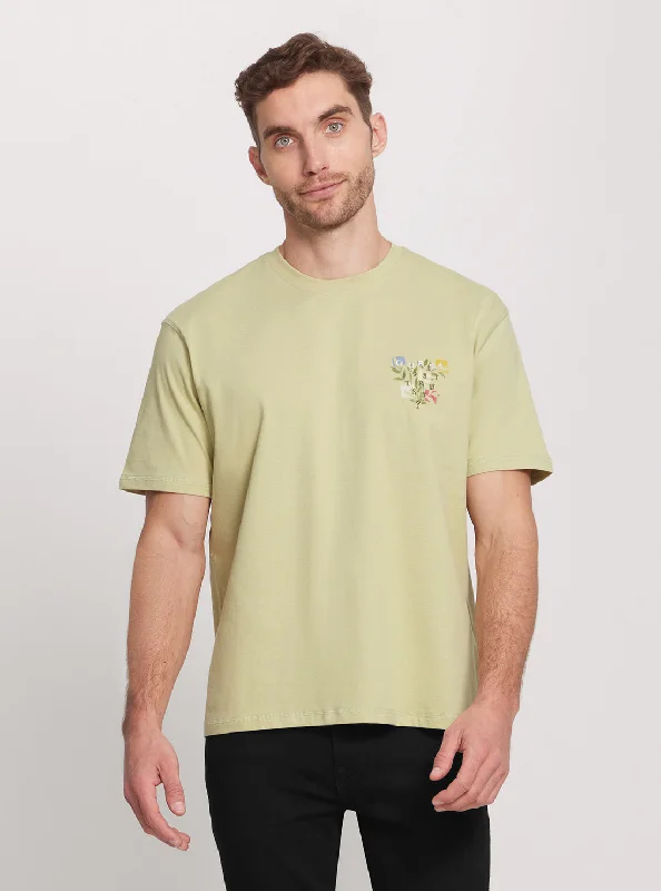 Smart Edge Trendy Pants Eco Green Abstract Flower Logo T-Shirt