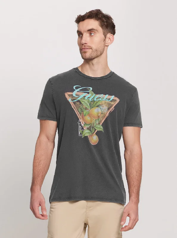 Smart Contemporary Relaxed Looks Eco Grey Paradise Logo T-Shirt