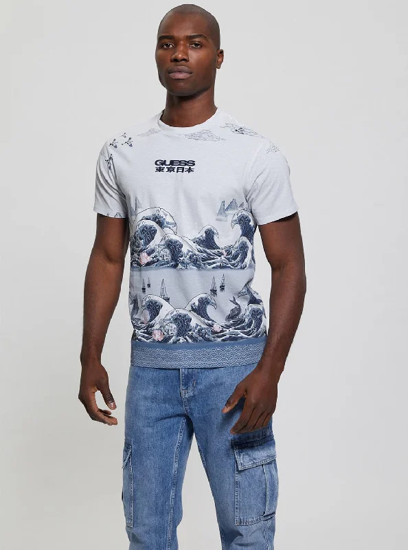 Modern Rebel Street Style Eco Pacific Waves T-Shirt