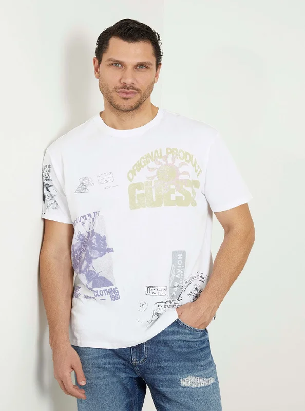 Smart Rugged Premium Wardrobe Eco White Faded Stamp T-Shirt