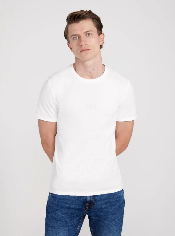 Sophisticated Sleek Designer Pieces Eco White Logo Aidy T-Shirt