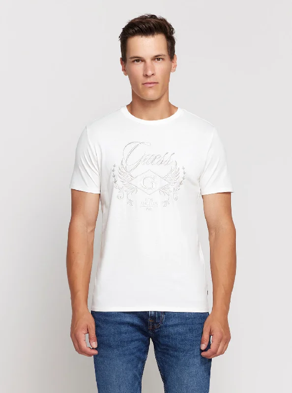 Sophisticated Rugged Stylish Casuals Eco White Wing Crest T-Shirt