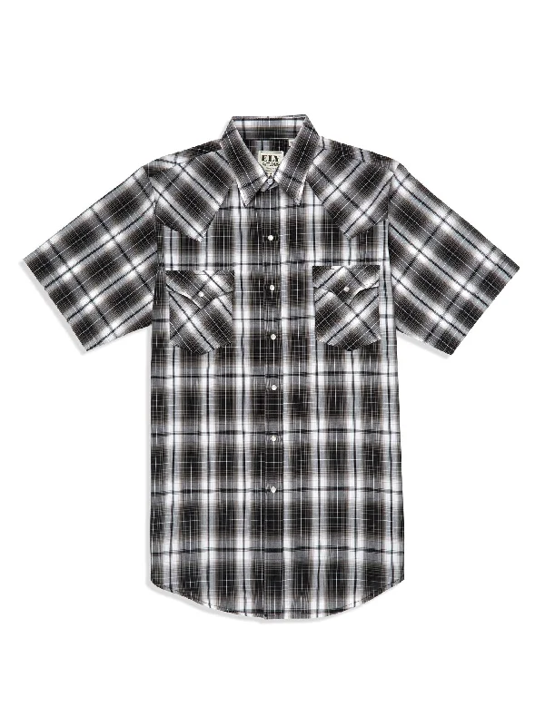 Street Rebel Relaxed Fit Clothing Ely Cattleman Black/White Plaid Short Sleeve Shirt