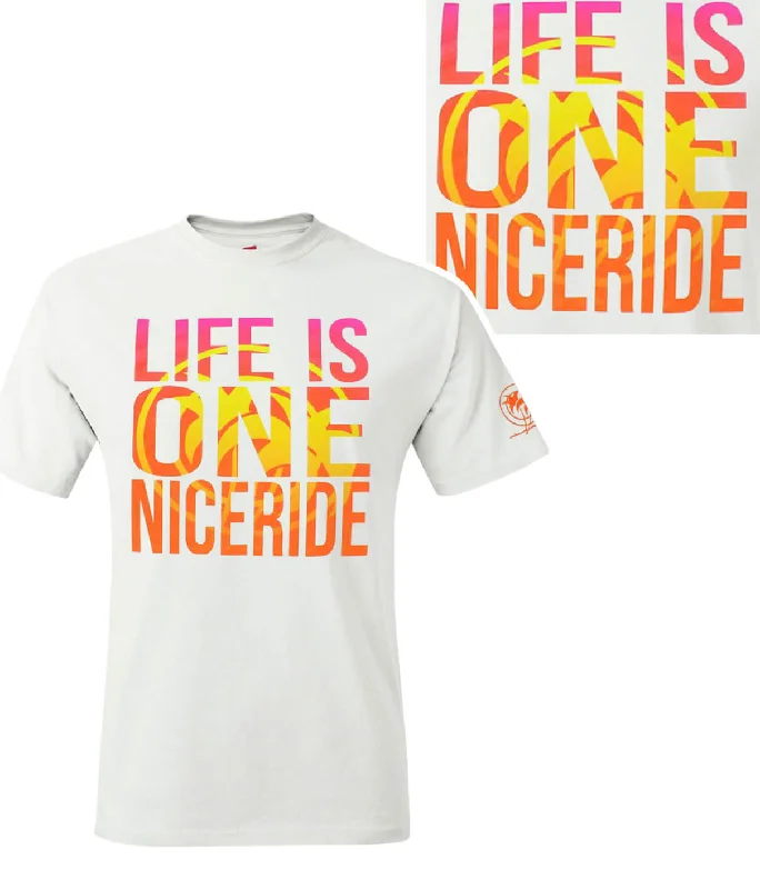 Urban Minimal Modern Outfit Endless Ride - White Hanes Men'sCotton Blend Short Sleeve T-Shirt