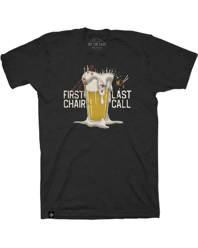 Monochrome Minimal Fashion Jacket First Chair Last Call Tee - Vintage Black