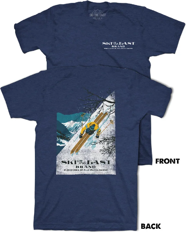Minimalist Street Fashion Tops First Descent Tee - Navy