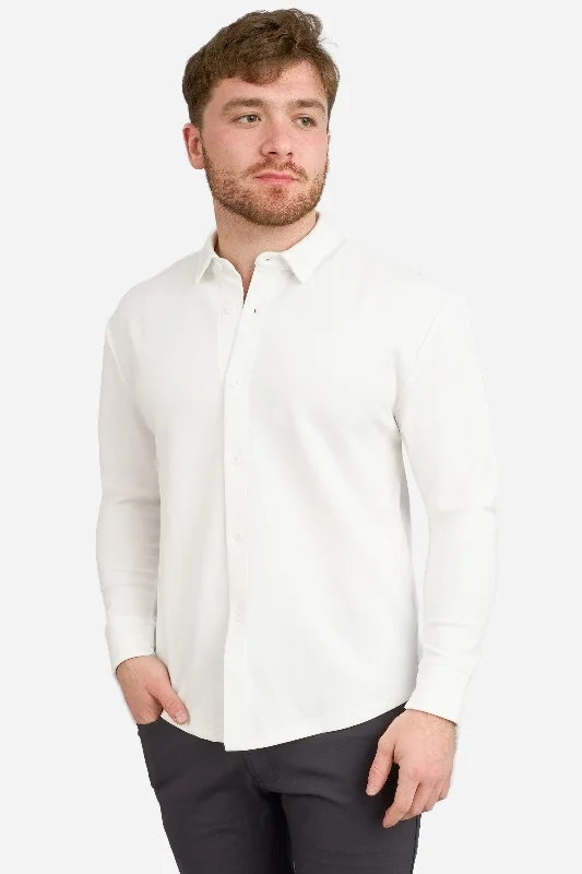 Street Rebel Urban Tees Flex Button Down Shirt White