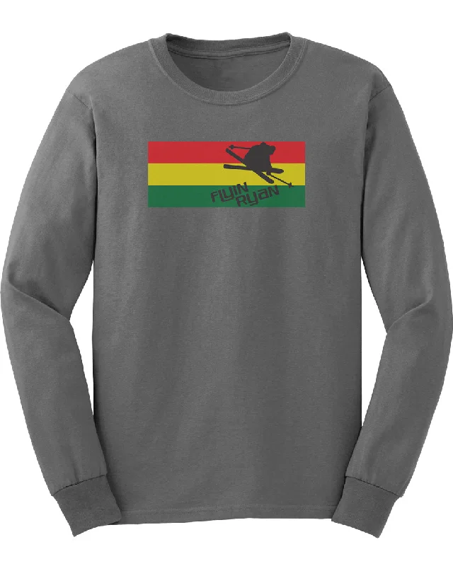 Retro Smart Everyday Look Flyin Ryan Rasta Flag Longsleeve - Smoke