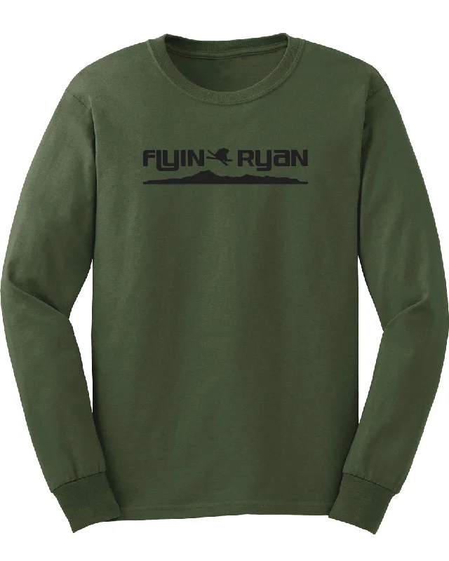 Vintage Cool Sporty Wear Flyin Ryan Ridge Longsleeve - Dark Green