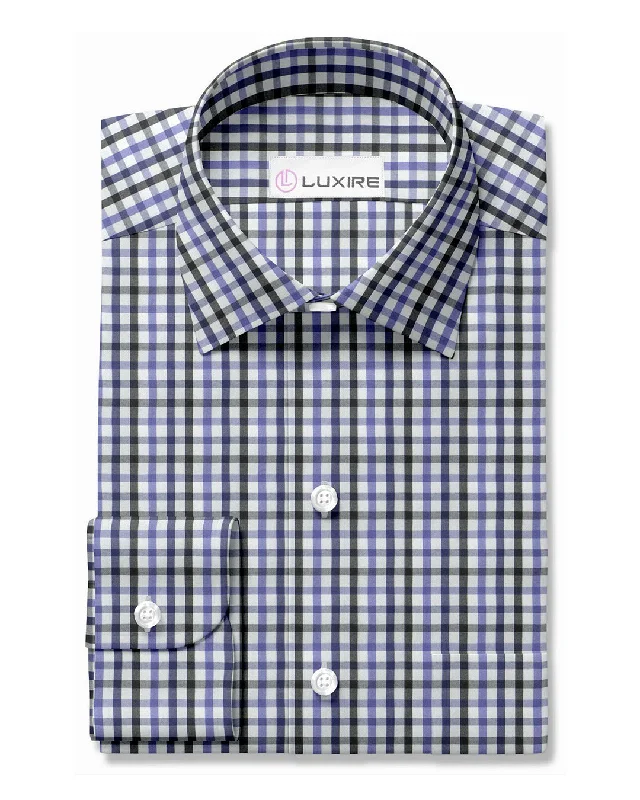 Sleek Classic Casual Shoes Friday Shirt:Purple Blue Black Tattersall