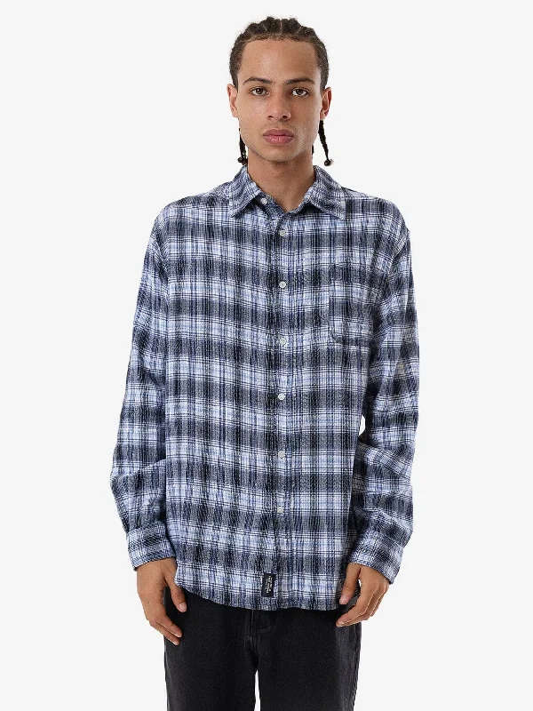 Smart Sleek Elegant Outfits Friendly Service Flannel Long Sleeve Shirt - Iceberg