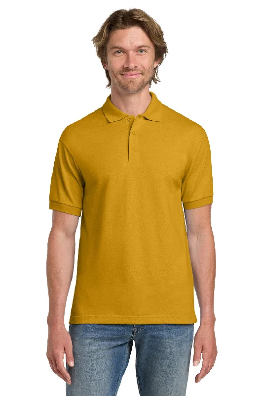 Heritage Relaxed Premium T-shirts Gildan Mens DryBlend Moisture Wicking Short Sleeve Polo Shirt - Gold Heritage Relaxed Premium T-shirts Gildan Mens DryBlend Moisture Wicking Short Sleeve Polo Shirt - Gold