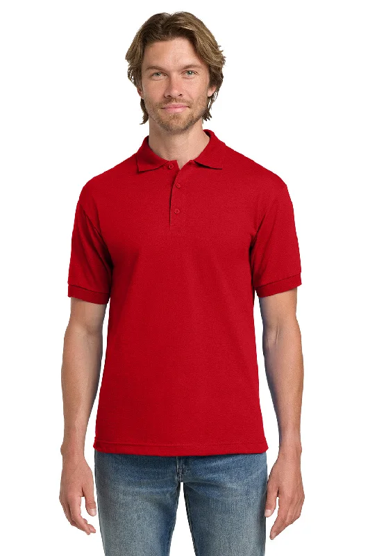Smart Minimal Casual Wear Gildan Mens DryBlend Moisture Wicking Short Sleeve Polo Shirt - Red Smart Minimal Casual Wear Gildan Mens DryBlend Moisture Wicking Short Sleeve Polo Shirt - Red