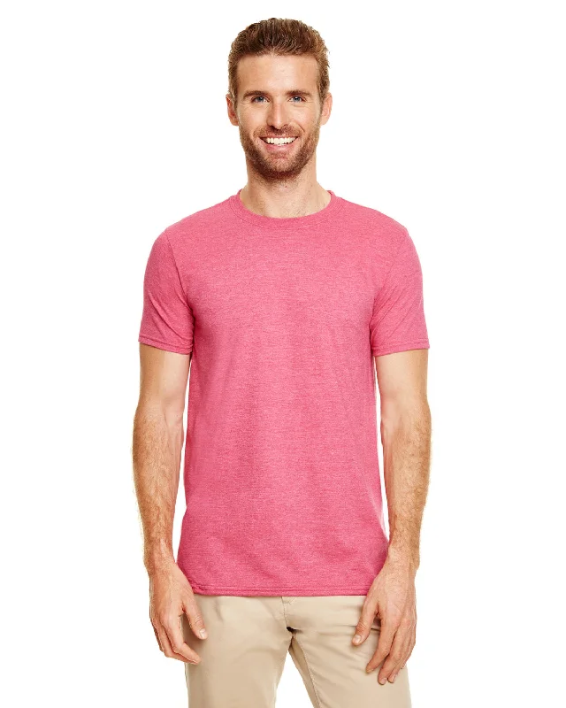 Smart Edge Premium Wardrobe Gildan Softstyle T Shirt Heather Cardinal