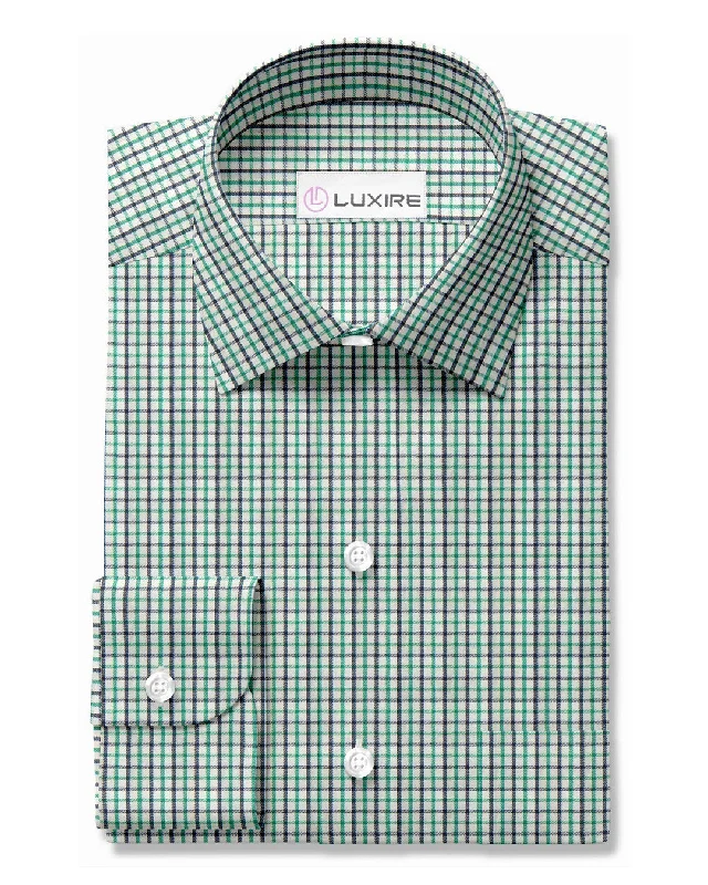 Smart Cool Trendy Apparel Green Black Tattersall Soft Twill