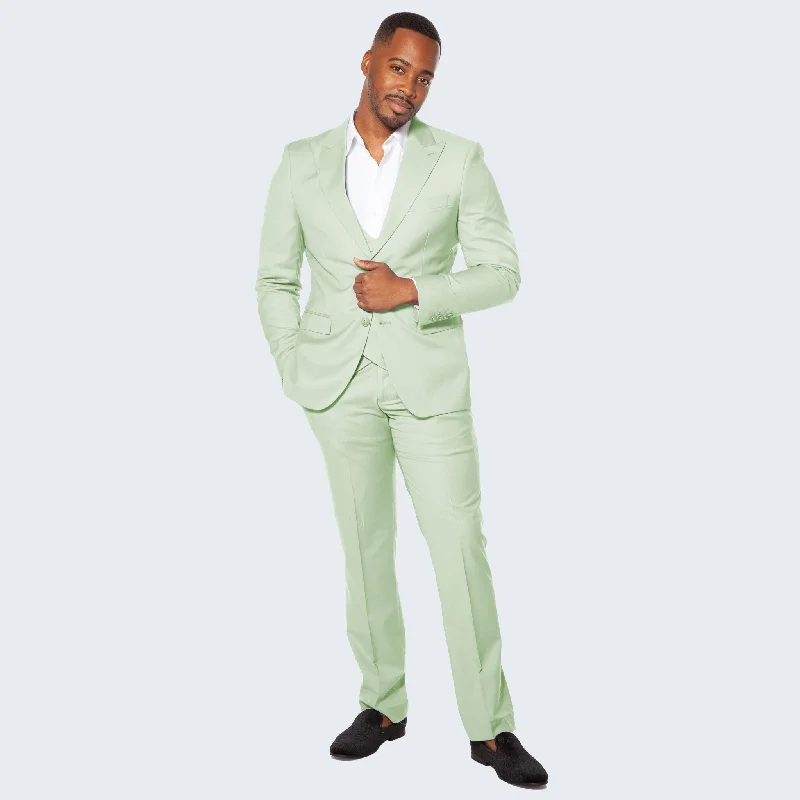 Chic Heritage Formal Casuals Men's Mint Green Suit Three Piece Set - Wedding - Prom Chic Heritage Formal Casuals Men's Mint Green Suit Three Piece Set - Wedding - Prom