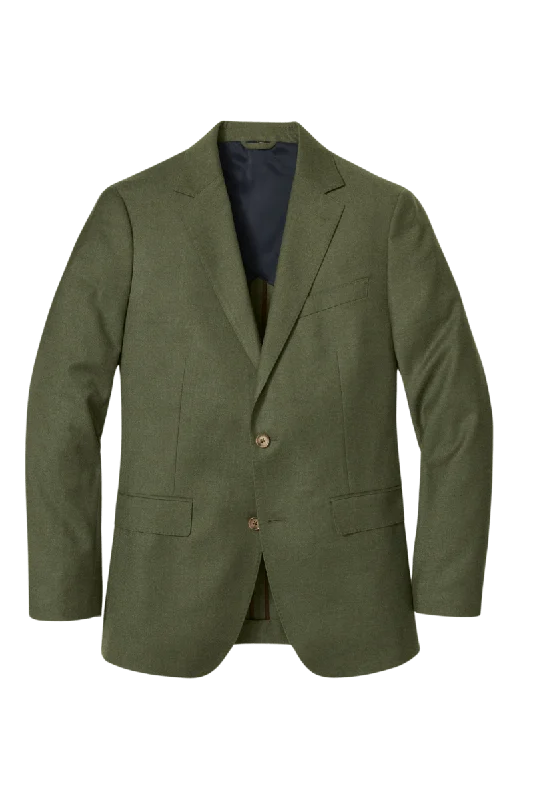 Modern Rebel Comfort Jackets Green Wool Stretch 2-Button Notch Lapel Suit