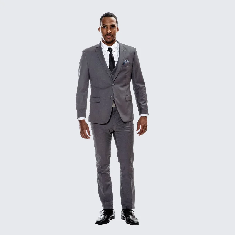 Vintage Rugged Casual Shoes Grey Skinny Fit Suit Three Piece Set - Separates - Wedding - Prom Vintage Rugged Casual Shoes Grey Skinny Fit Suit Three Piece Set - Separates - Wedding - Prom