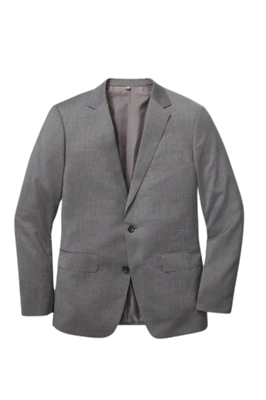 Contemporary Edge Comfy Tops Grey Wool 2-button Notch Lapel Jacket