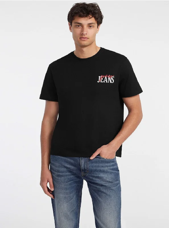 Casual Rebel Classic Styles Guess Jeans Black Logo T-Shirt