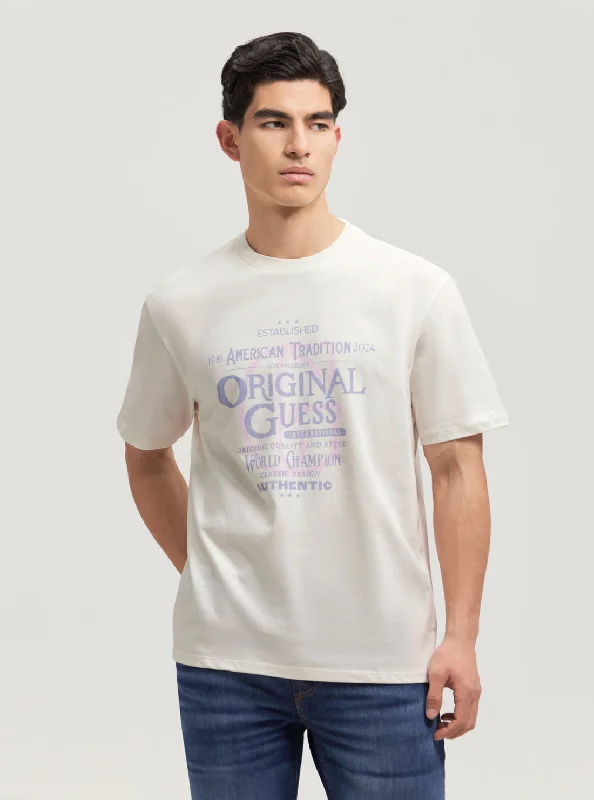 Vintage Street Cool Bottoms Guess Originals Beige Collegiate T-Shirt