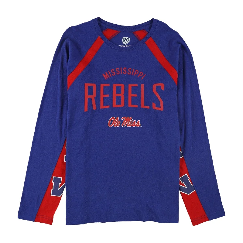 Chic Monochrome Relaxed Looks Hands High Mens Ole Miss Rebels Colorblock Graphic T-Shirt, Blue, Large Chic Monochrome Relaxed Looks Hands High Mens Ole Miss Rebels Colorblock Graphic T-Shirt, Blue, Large