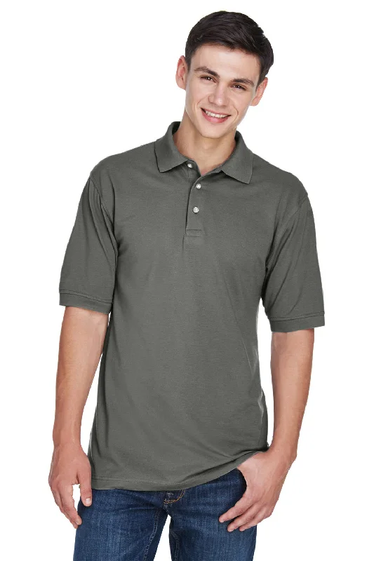 Classic Monochrome Bold Designs Harriton Mens Easy Blend Wrinkle Resistant Short Sleeve Polo Shirt - Charcoal Grey Classic Monochrome Bold Designs Harriton Mens Easy Blend Wrinkle Resistant Short Sleeve Polo Shirt - Charcoal Grey