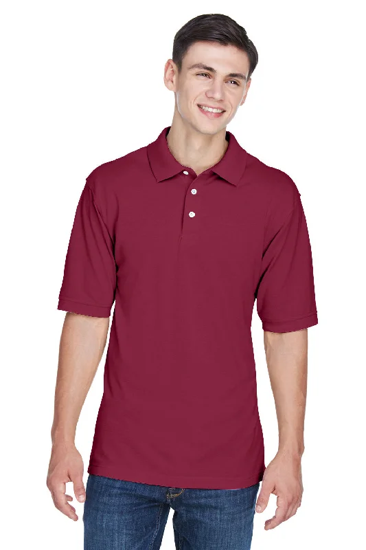 Chic Classic Lightweight Tops Harriton Mens Easy Blend Wrinkle Resistant Short Sleeve Polo Shirt - Wine Chic Classic Lightweight Tops Harriton Mens Easy Blend Wrinkle Resistant Short Sleeve Polo Shirt - Wine