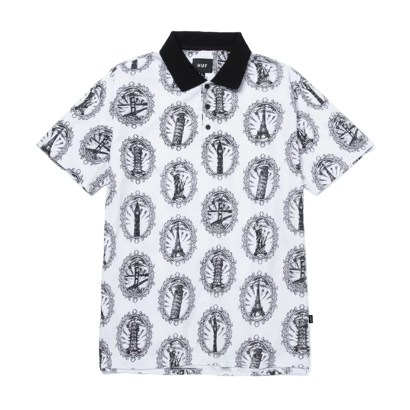 Timeless Urban Winter Outfits HUF LANDMARK S/S POLO // WHITE