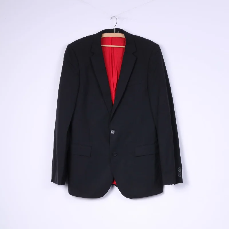 Rugged Classic Sporty Jackets Hugo Boss Men 98 40 Blazer Jacket Single Breasted Black Amaro/Helse Wool Rugged Classic Sporty Jackets Hugo Boss Men 98 40 Blazer Jacket Single Breasted Black Amaro/Helse Wool