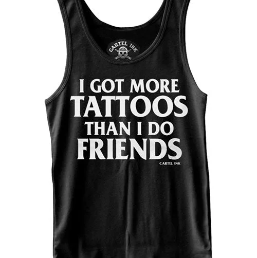 Casual Minimal Comfortable Fits I Got More Tattoos Than I Do Friends Men's Tank Top