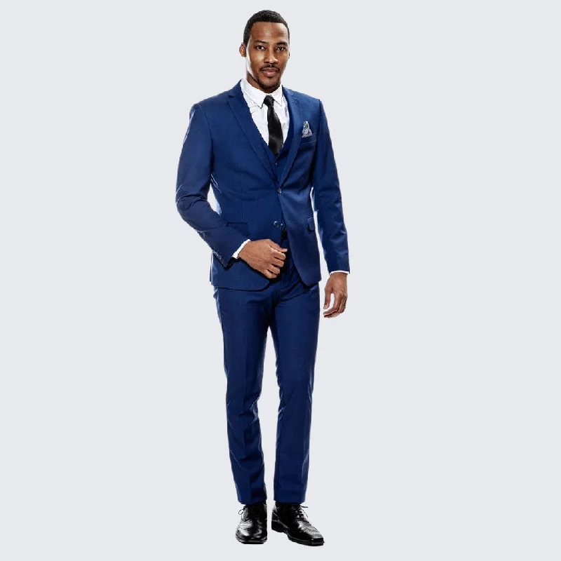 Casual Rugged Practical Clothing Indigo Blue Skinny Fit Suit Three Piece Set - Separates - Wedding - Prom Casual Rugged Practical Clothing Indigo Blue Skinny Fit Suit Three Piece Set - Separates - Wedding - Prom