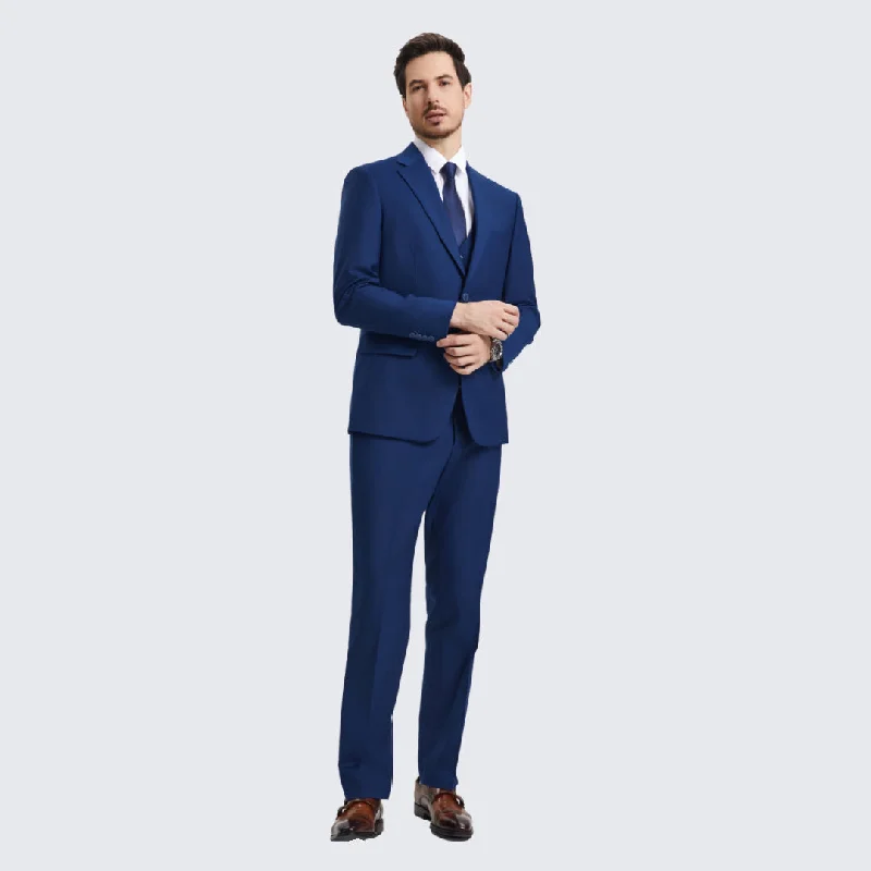 Monochrome Rugged Weekend Styles Men's Indigo Suit Three Piece Set by Stacy Adams - Wedding - Prom Monochrome Rugged Weekend Styles Men's Indigo Suit Three Piece Set by Stacy Adams - Wedding - Prom