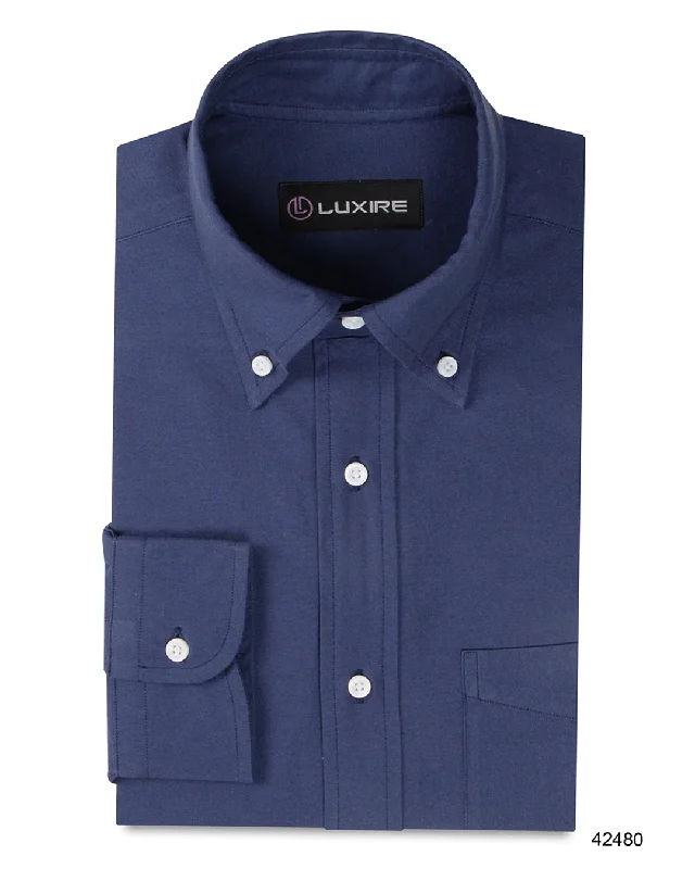 Vintage Contemporary Comfy Tops Navy Overdye Casual Shirt