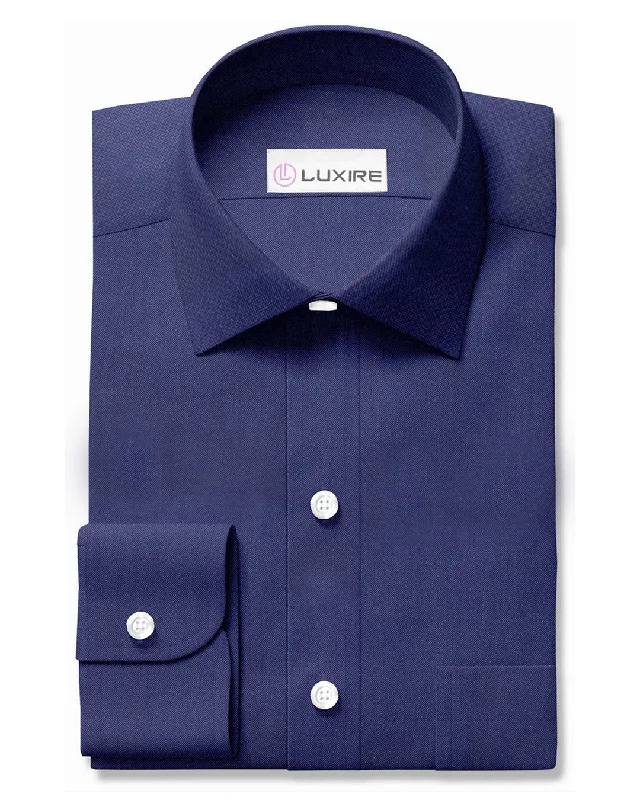 Casual Sleek Layered Outfits Wrinkle Free Travel Oxford: Indigo
