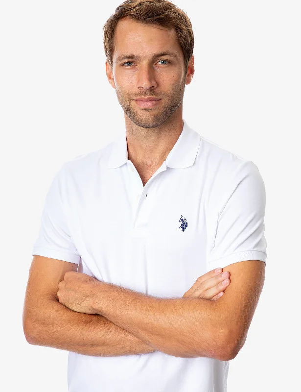 Chic Smart Sporty Designs SOLID INTERLOCK POLO SHIRT