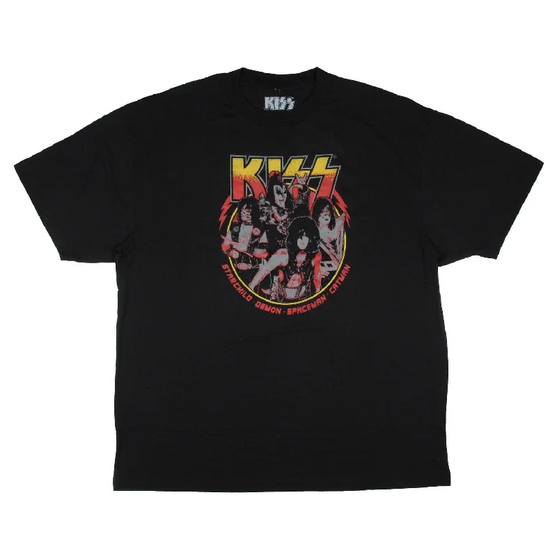 Heritage Cool Street Style KISS Men's Neon Black Light Destroyer Album Cover Graphic Print Adult T-Shirt Heritage Cool Street Style KISS Men's Neon Black Light Destroyer Album Cover Graphic Print Adult T-Shirt