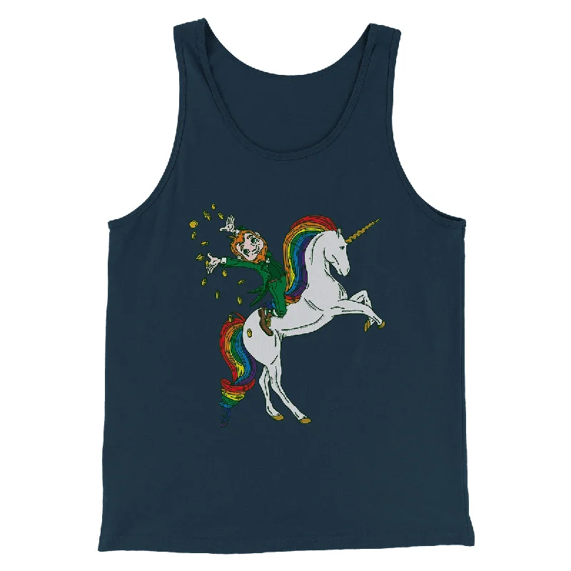 Contemporary Minimal Classic Styles Leprechaun Unicorn Jockey Men/Unisex Tank Top