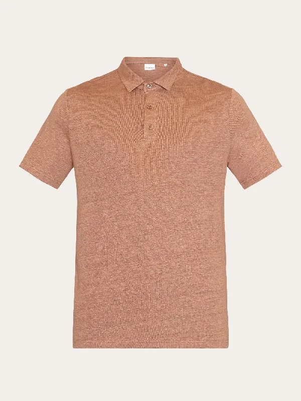 Casual Minimal All-Weather Outfits Linen polo - Chocolate Malt
