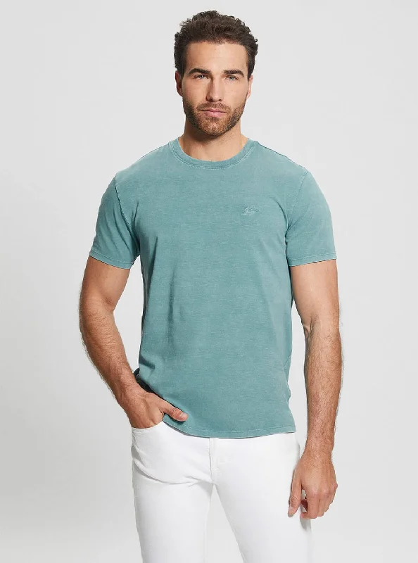 Timeless Cool Urban Gear Teal Blue Eli Washed T-Shirt